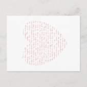 Liefde gedicht in vorm van hart briefkaart (Voorkant)