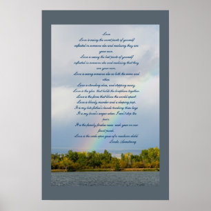 Liefde gedicht met regenboogfoto-Poster Poster