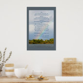 Liefde gedicht met regenboogfoto-Poster Poster (Keuken)
