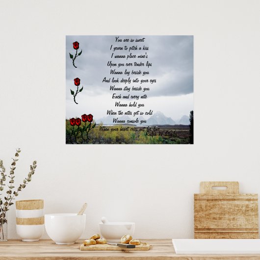 Liefde gedicht poster (Keuken)