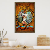 Liefde gedichten door RUMI - Poster goud, tapijt, (Keuken)