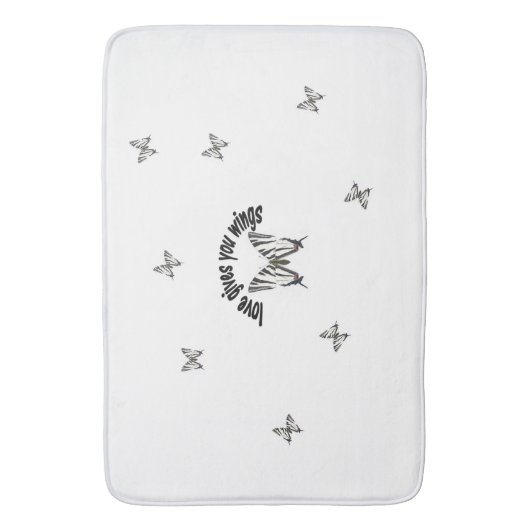 Liefde geef je vleugels badmat (Voorkant Verticaal)