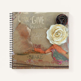 Liefde geeft hoop op gemengde media kunst notitieboek