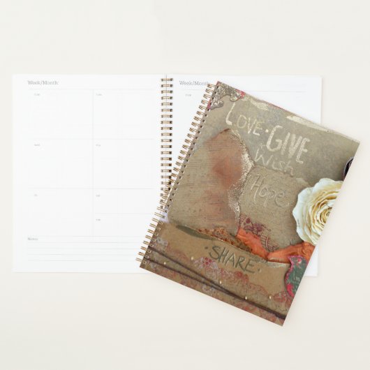 Liefde geeft hoop op gemengde media kunst planner (Display)
