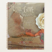 Liefde geeft hoop op gemengde media kunst planner (Voorkant)