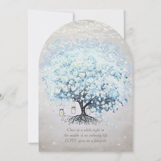 Liefde geeft ons een fairy Tale Heart Leaf Tree We Kaart (Achterkant)