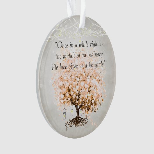 Liefde geeft ons een fairy Tale Heart Leaf Tree We Ornament (voorkant)