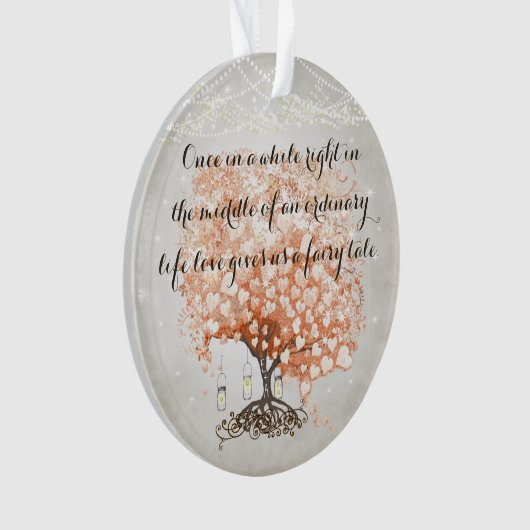 Liefde geeft ons een fairy Tale Heart Leaf Tree We Ornament (voorkant)