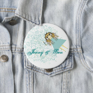 Liefde geeft ons een feiale weddenschap ronde button 4,0 cm