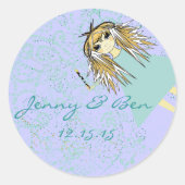 Liefde geeft ons een feiale weddenschap ronde sticker (Voorkant)