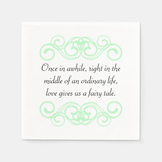 Liefde geeft ons een sprookjesachtig citaat servetten (Voorkant)