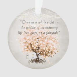 Liefde geeft ons Sprookjes Hart Blad Boom Trouwen Ornament