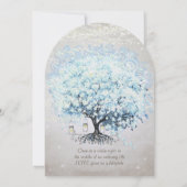 Liefde geeft ons Sprookjeshart Blad Boom Bruiloft Kaart (Achterkant)