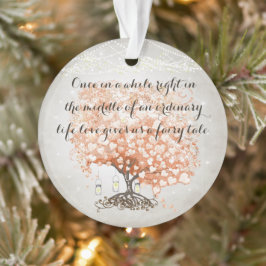 Liefde geeft ons Sprookjeshart Blad Boom Bruiloft Ornament
