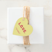 Liefde geel hart leuk schattig Valentijnsdag custo Bedankjes Labels (In situ)