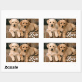 Liefde Geel Labrador Retriever Puppies Sticker (Vel)