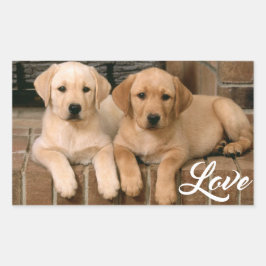 Liefde Geel Labrador Retriever Puppies Sticker