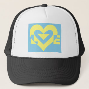 Liefde Geel op Blauw Trucker Pet
