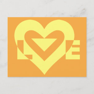 Liefde Geel op Sinaasappel Briefkaart