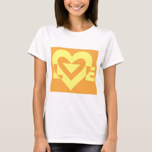 Liefde Geel op Sinaasappel T-shirt