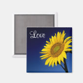 Liefde Geel Zonnebloem Met Blauwe Hemel Magneet (Voorkant / Achterkant)