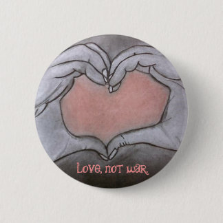 liefde, geen oorlog. ronde button 5,7 cm
