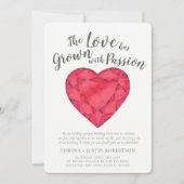 Liefde gegroeid robijn waterverf na het huwelijksf kaart (Voorkant)