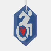 Liefde gehandicapt glas ornament (Voorkant Rechts)