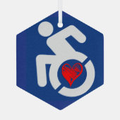 Liefde gehandicapt glas ornament (Achterkant)