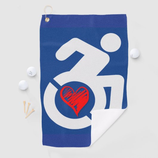 Liefde gehandicapt golfhanddoek (Insitu)