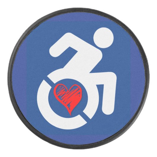 Liefde gehandicapt hockey puck (Voorkant)