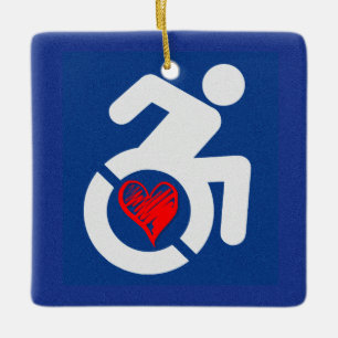Liefde gehandicapt keramisch ornament