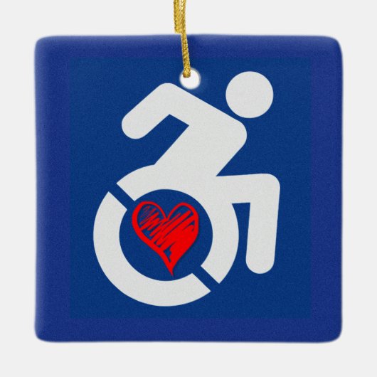 Liefde gehandicapt keramisch ornament (Voorkant)