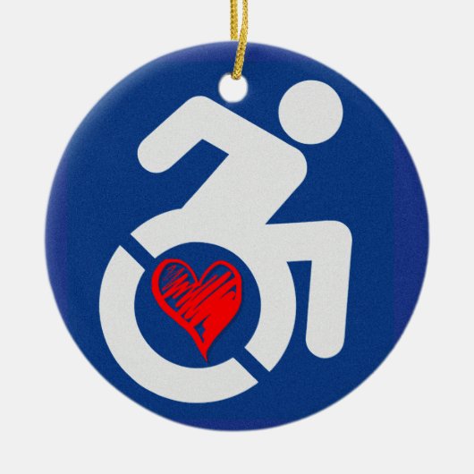 Liefde gehandicapt keramisch ornament (Voorkant)