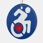 Liefde gehandicapt keramisch ornament (Links)