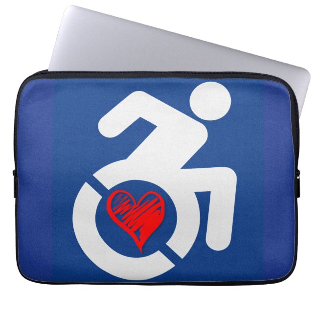 Liefde gehandicapt laptop sleeve (Voorkant)