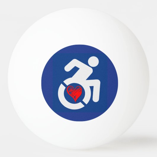 Liefde gehandicapt pingpongbal (Voorkant)