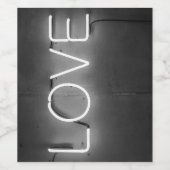 Liefde Geïnspireerd Modern Neon Sign in zwart-wit Wijn Etiket (Enkel label)