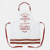 Liefde, Gelach en Jouw naam - Kerstkoekjes Schort (Voorkant)