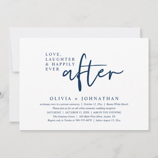 Liefde, gelach en nog lang en gelukkig na de recep kaart (Voorkant)