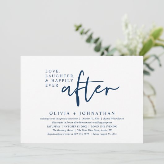 Liefde, gelach en nog lang en gelukkig na de recep kaart (Staand voorkant)