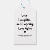 'Liefde, gelach & gelukkig ooit na' bruiloft Cadeaulabel (Voorkant)