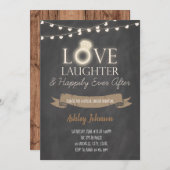 Liefde gelach gelukkig tot het einde uitnodiging (Voorkant / Achterkant)