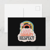 Liefde, gelijkheid en respect voor regenboogliefde briefkaart (Voorkant / Achterkant)