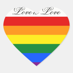 Liefde gelijkheidsregenboog vlag LGBT Lesbian Gay  Hart Sticker