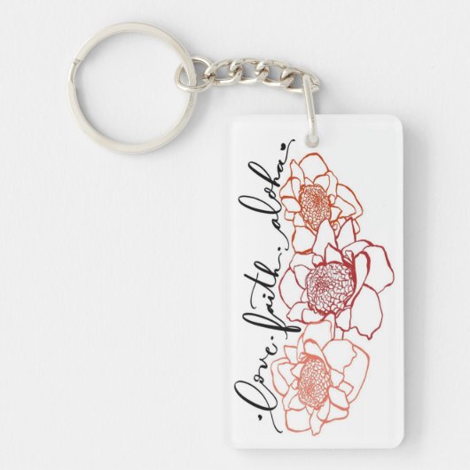 Liefde-Geloof-Aloha Toorts Ginger Sleutelhanger (Voorkant)
