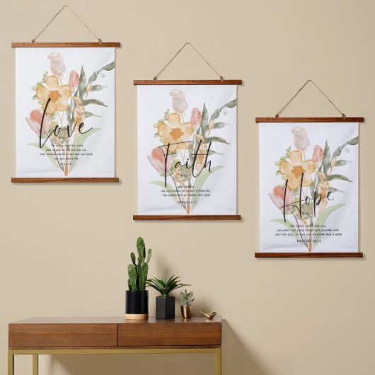Liefde-Geloof-Hoop Hangend Wandkleed (Asymmetrisch)