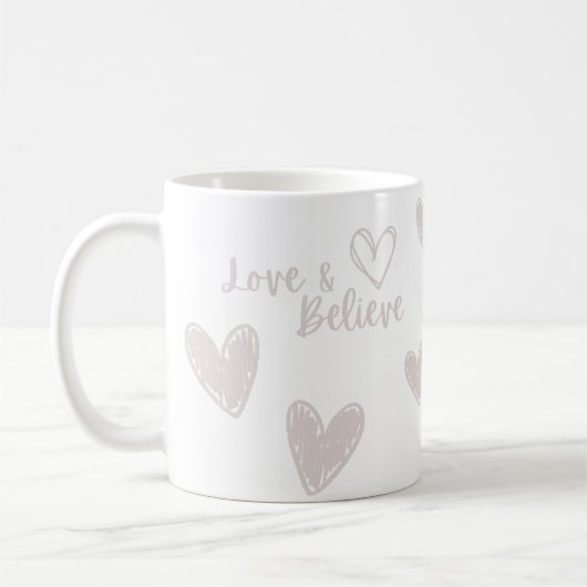 Liefde & Geloof Valentijnsdag wit Collectie Koffiemok (Links)