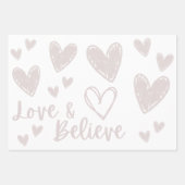 Liefde & Geloof witte doodle pastel harten papier Inpakpapier Vel (Voorkant 3)