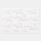 Liefde & Geloof witte doodle pastel harten papier Inpakpapier Vel (Voorkant 2)